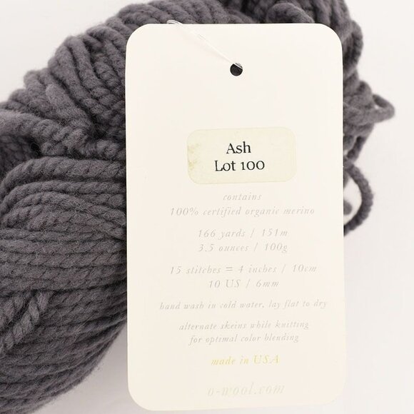 O Wool Chunky Merino Yarn Organic Merino Wool Ash Gray - Picture 3 of 3